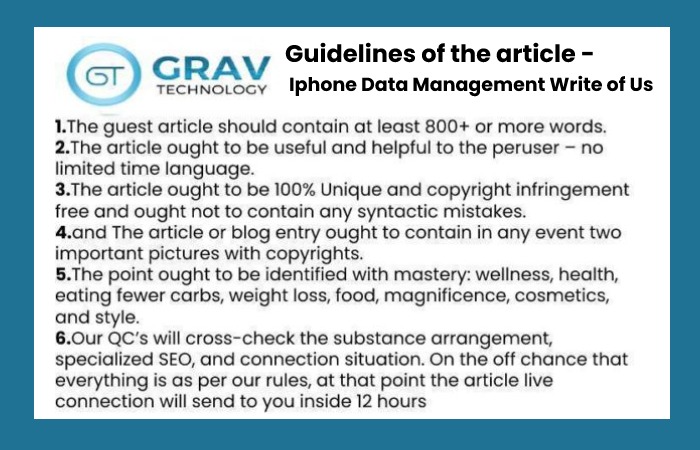 Iphone Data Management Write For Us